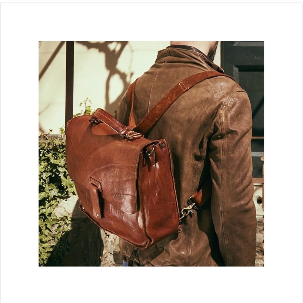 Italian Leather Messenger Bag, leather work briefcase, Maledetti Toscani